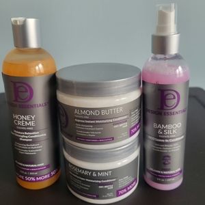 Design Essentials, shampoo, conditioner and leave in conditioner